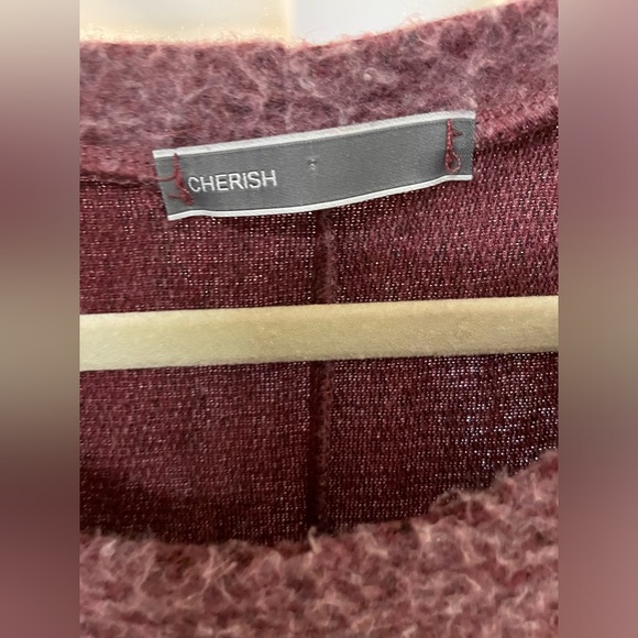 Cherish Burgundy Wine plush style sweater - Picture 4 of 4